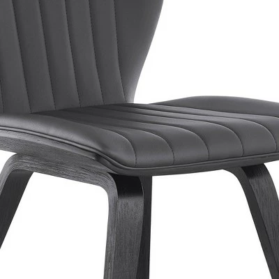 Set of 2 Ontario Faux Leather Wood Dining Chairs - Armen Living Gray/walnut 4 Set of 2 Ontario Faux Leather Wood Dining Chairs - Armen Living Gray/walnut - Image 2