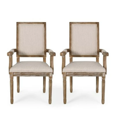 Set of 2 Maria French Country Wood Upholstered Dining Chairs - Christopher Knight Home Gray 12 Set of 2 Maria French Country Wood Upholstered Dining Chairs - Christopher Knight Home Gray - Image 10