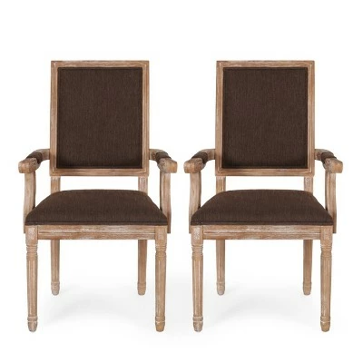 Set of 2 Maria French Country Wood Upholstered Dining Chairs - Christopher Knight Home Gray 14 Set of 2 Maria French Country Wood Upholstered Dining Chairs - Christopher Knight Home Gray - Image 12