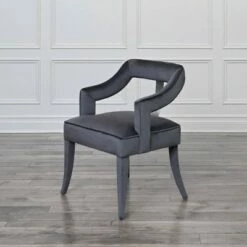 Amelia Velvet Dining Chair - Abbyson Living Charcoal Gray