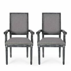 Set of 2 Maria French Country Wood Upholstered Dining Chairs - Christopher Knight Home Gray 28 Set of 2 Maria French Country Wood Upholstered Dining Chairs - Christopher Knight Home Gray -Dining Chairs And Benches Official Shop unnamed file 778