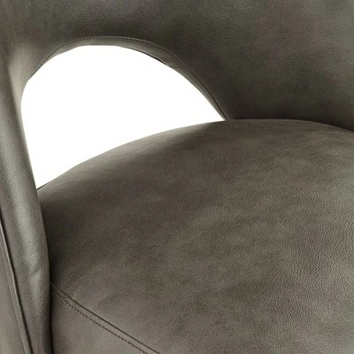 55 Downing Street Kais Gray Faux Leather and Gold Legs Dining Chair 5 55 Downing Street Kais Gray Faux Leather and Gold Legs Dining Chair - Image 3