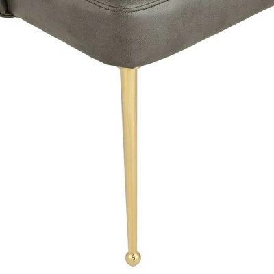 55 Downing Street Kais Gray Faux Leather and Gold Legs Dining Chair 6 55 Downing Street Kais Gray Faux Leather and Gold Legs Dining Chair - Image 4