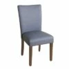 Fabric Upholstered Wooden Parson Dining Chair with Splayed Back - Benzara Gray