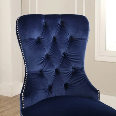 Vivi Tufted Velvet Dining Chair with Acrylic Legs - Abbyson Living Navy Blue 5 Vivi Tufted Velvet Dining Chair with Acrylic Legs - Abbyson Living Navy Blue - Image 3