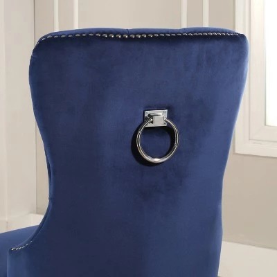 Vivi Tufted Velvet Dining Chair with Acrylic Legs - Abbyson Living Navy Blue 6 Vivi Tufted Velvet Dining Chair with Acrylic Legs - Abbyson Living Navy Blue - Image 4