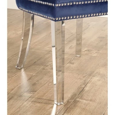 Vivi Tufted Velvet Dining Chair with Acrylic Legs - Abbyson Living Navy Blue 8 Vivi Tufted Velvet Dining Chair with Acrylic Legs - Abbyson Living Navy Blue - Image 6