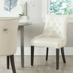 Set of 2 Harlow Dining Chair Wood - Safavieh Cream