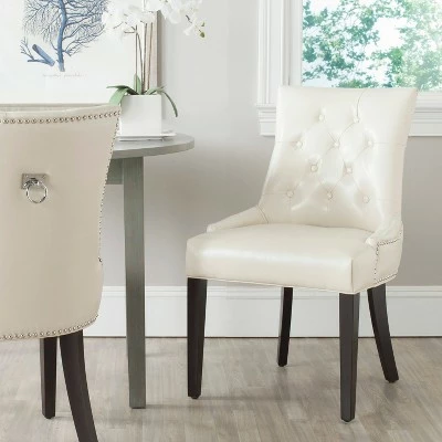 Set of 2 Harlow Dining Chair Wood - Safavieh Cream 3 Set of 2 Harlow Dining Chair Wood - Safavieh Cream