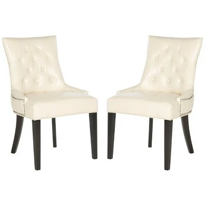 Set of 2 Harlow Dining Chair Wood - Safavieh Cream 10 Set of 2 Harlow Dining Chair Wood - Safavieh Cream - Image 8