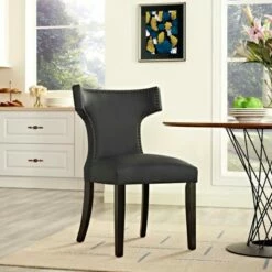 Curve Vinyl Dining Chair - Modway Black