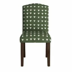 Lucy Camel Back Dining Chair Triangle Dark Green - Skyline Furniture