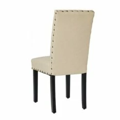 Set of 2 Upholstered PU Armless Dining Chairs with Studded Decor Beige - Glitzhome -Dining Chairs And Benches Official Shop unnamed file 7999