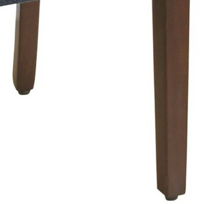 Fabric Upholstered Wooden Parson Dining Chair with Splayed Back - Benzara Light Blue/brown 4 Fabric Upholstered Wooden Parson Dining Chair with Splayed Back - Benzara Light Blue/brown - Image 2