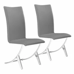 Set of 2 Modern Chromed Steel Tube Dining Chair - ZM Home Gray 13 Set of 2 Modern Chromed Steel Tube Dining Chair - ZM Home Gray -Dining Chairs And Benches Official Shop unnamed file 8035