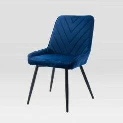 Set of 2 Mid-Century Modern Velvet Dining Chairs - Techni Mobili Blue -Dining Chairs And Benches Official Shop unnamed file 8039