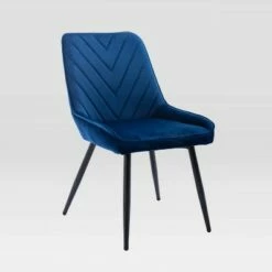 Set of 2 Mid-Century Modern Velvet Dining Chairs - Techni Mobili Blue -Dining Chairs And Benches Official Shop unnamed file 8042