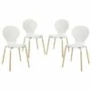 Set of 4 Path Dining Chair White - Modway