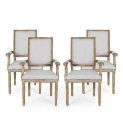 Set of 4 Maria French Country Wood Upholstered Dining Chairs - Christopher Knight Home Black/gray -Dining Chairs And Benches Official Shop unnamed file 810