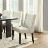 Simple Relax White Faux Leather Dining Chairs With Button Tufted Back, Set Of 2 -Dining Chairs And Benches Official Shop unnamed file 8107