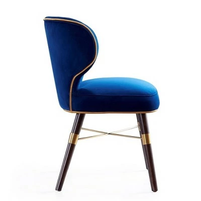 Strine Velvet Dining Chair Royal Blue - Manhattan Comfort 4 Strine Velvet Dining Chair Royal Blue - Manhattan Comfort - Image 2