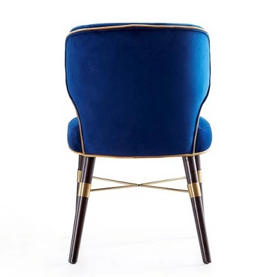 Strine Velvet Dining Chair Royal Blue - Manhattan Comfort 6 Strine Velvet Dining Chair Royal Blue - Manhattan Comfort - Image 4