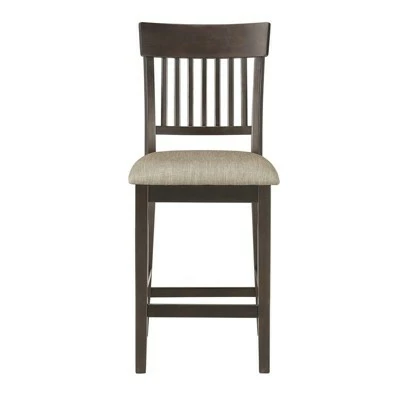 Balin Counter Height Wood Slat Back Dining Chair Set in Brown (Set of 2) - Lexicon 4 Balin Counter Height Wood Slat Back Dining Chair Set in Brown (Set of 2) - Lexicon - Image 2