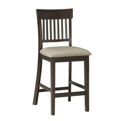 Balin Counter Height Wood Slat Back Dining Chair Set in Brown (Set of 2) - Lexicon 5 Balin Counter Height Wood Slat Back Dining Chair Set in Brown (Set of 2) - Lexicon - Image 3