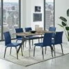 Set of 2 Lyon Fabric and Metal Dining Chairs - Armen Living Blue -Dining Chairs And Benches Official Shop unnamed file 8149