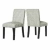 Set of 4 Blanca Upholstered Dining Chairs - Handy Living Checkered Denim Blue