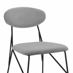 Set of 2 Alice Velvet Metal Dining Chairs Gray/Black - Armen Living -Dining Chairs And Benches Official Shop unnamed file 8176