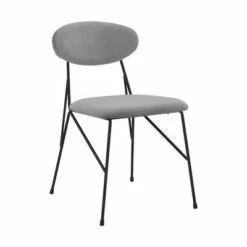 Set of 2 Alice Velvet Metal Dining Chairs Gray/Black - Armen Living -Dining Chairs And Benches Official Shop unnamed file 8178