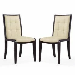 Set of 2 Executor Faux Leather Dining Chairs - Manhattan Comfort Cream -Dining Chairs And Benches Official Shop unnamed file 8205