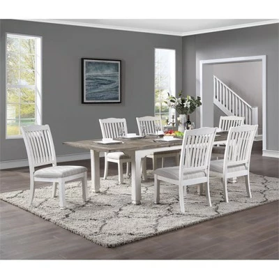 Dining Chair with Upholstered Seat (Set of Two) in White - Wallace & Bay 3 Dining Chair with Upholstered Seat (Set of Two) in White - Wallace & Bay