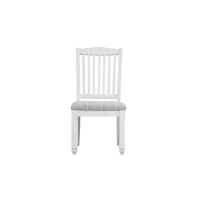 Dining Chair with Upholstered Seat (Set of Two) in White - Wallace & Bay 4 Dining Chair with Upholstered Seat (Set of Two) in White - Wallace & Bay - Image 2