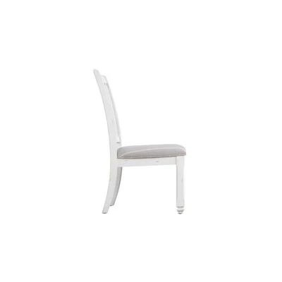Dining Chair with Upholstered Seat (Set of Two) in White - Wallace & Bay 5 Dining Chair with Upholstered Seat (Set of Two) in White - Wallace & Bay - Image 3