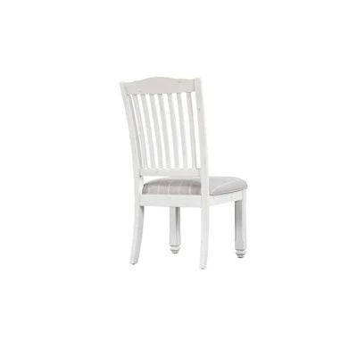Dining Chair with Upholstered Seat (Set of Two) in White - Wallace & Bay 6 Dining Chair with Upholstered Seat (Set of Two) in White - Wallace & Bay - Image 4