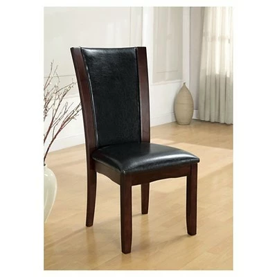 Set of 2 Canbride Black Leatherette Side Chair Dark Cherry/Brown - HOMES: Inside + Out 3 Set of 2 Canbride Black Leatherette Side Chair Dark Cherry/Brown - HOMES: Inside + Out