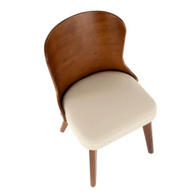 Bocello Mid-Century Modern Chair Cream/Walnut - LumiSource 8 Bocello Mid-Century Modern Chair Cream/Walnut - LumiSource - Image 6