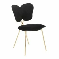 Set of 2 Madeline Contemporary and Glam Chairs - LumiSource Gold/black Velvet