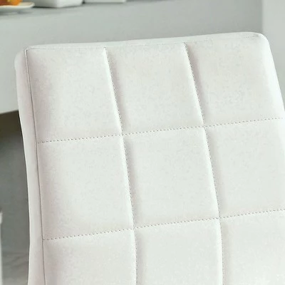 Set of 2 Aneston Square Gridded Leatherette Side Chair White - HOMES: Inside + Out 4 Set of 2 Aneston Square Gridded Leatherette Side Chair White - HOMES: Inside + Out - Image 2
