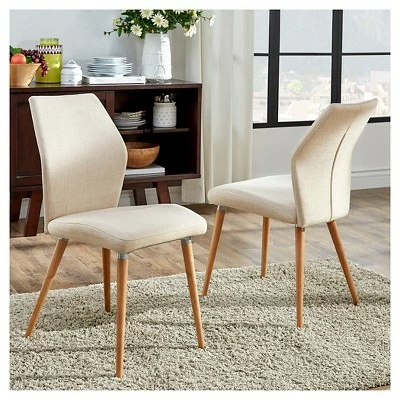 Set of 2 Winona Natural Mid Century Angled Chair - Inspire Q Smoke 5 Set of 2 Winona Natural Mid Century Angled Chair - Inspire Q Smoke - Image 3