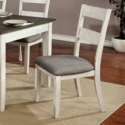 2pc Acker Slat Back Side Chairs White/Gray - HOMES: Inside + Out