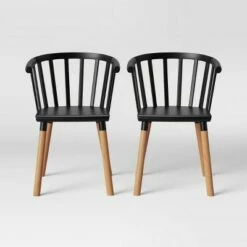 Set of 2 Balboa Barrel Back Dining Chair - Project 62™ Black/wood -Dining Chairs And Benches Official Shop unnamed file 83