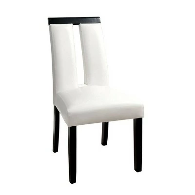 Set of 2 Stevenson White Leatherette Padded Open Slit Back Chair Black/White - HOMES: Inside + Out 4 Set of 2 Stevenson White Leatherette Padded Open Slit Back Chair Black/White - HOMES: Inside + Out - Image 2