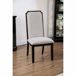 Set of 2 Yorktown Padded Seat and Back Side Chairs Espresso/Gray - HOMES: Inside + Out