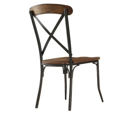 Set of 2 Mumar Side Chair Metal Frame Black/Brown - Inspire Q 3 Set of 2 Mumar Side Chair Metal Frame Black/Brown - Inspire Q