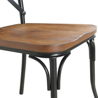 Set of 2 Mumar Side Chair Metal Frame Black/Brown - Inspire Q 5 Set of 2 Mumar Side Chair Metal Frame Black/Brown - Inspire Q - Image 3