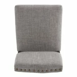 Set of 2 Iverson Nailhead Trim Brown Finish Linen Side Chairs - Inspire Q Smoke Gray -Dining Chairs And Benches Official Shop unnamed file 8393