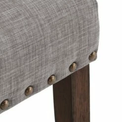 Set of 2 Iverson Nailhead Trim Brown Finish Linen Side Chairs - Inspire Q Smoke Gray -Dining Chairs And Benches Official Shop unnamed file 8394